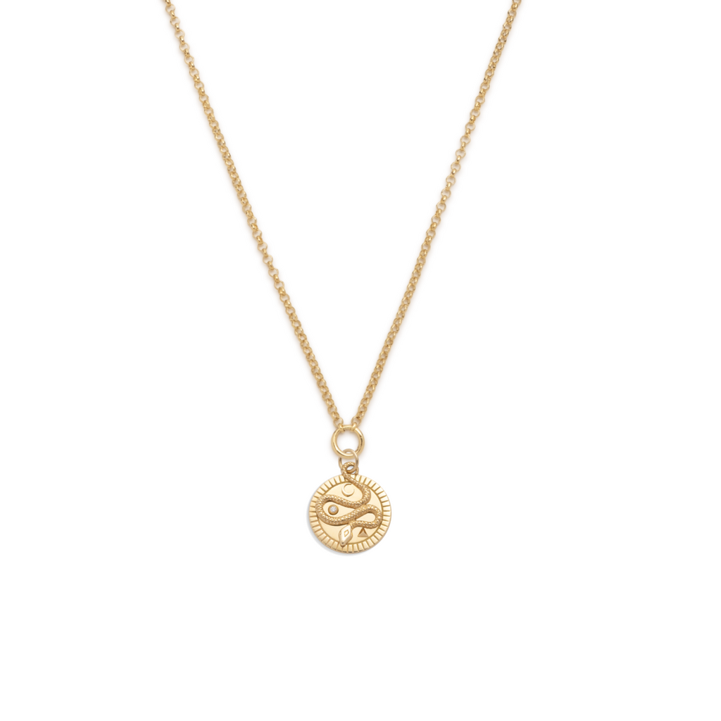 Wholeness Small Stationary Belcher Necklace : In Yellow Gold view 1