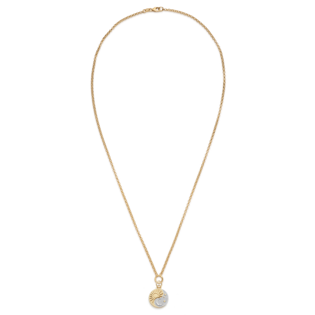18K Mixed Gold Balance Small Stationary Belcher Necklace : In Mixed Gold – FoundRae view 3