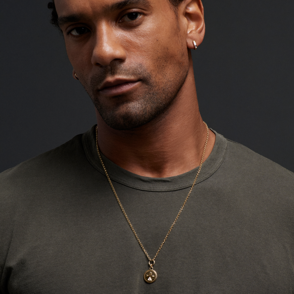 Dream Small Stationary Belcher Necklace : In Yellow Gold view 2