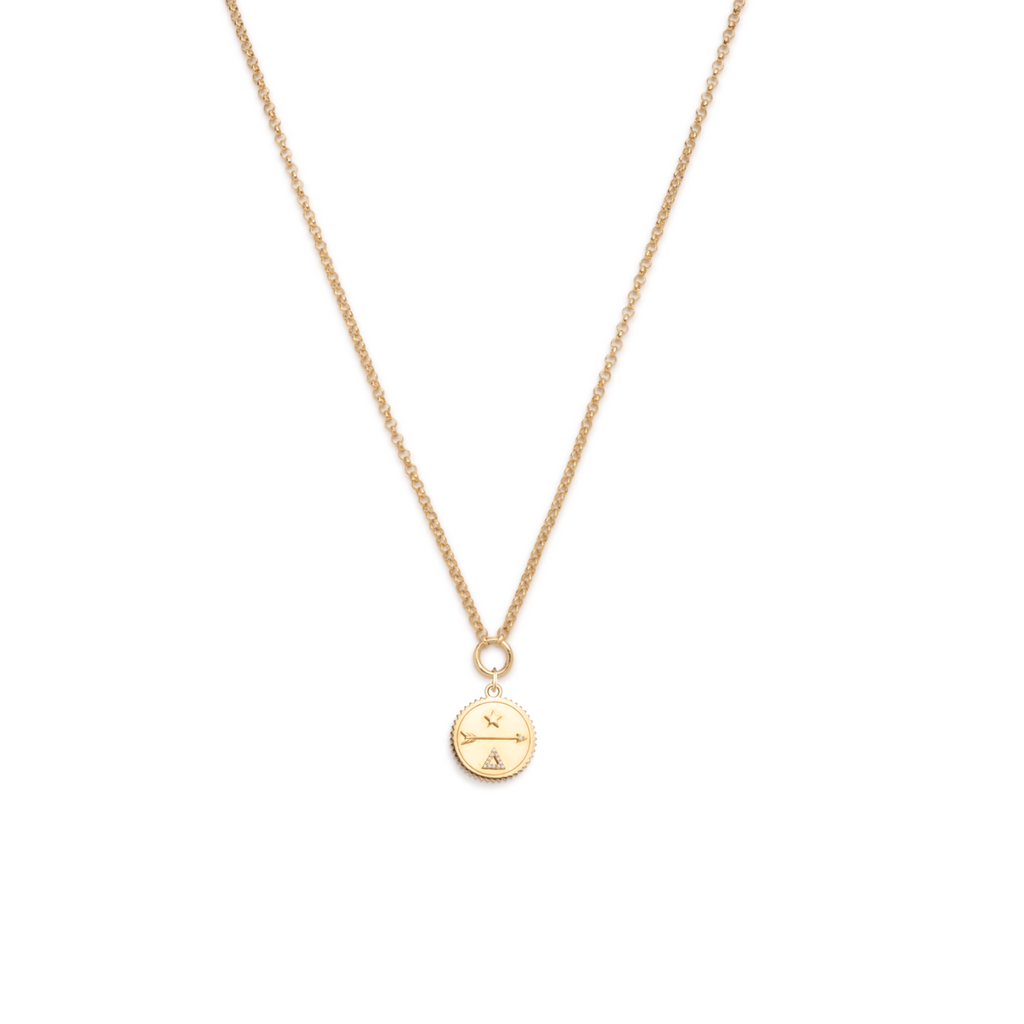 Dream Small Stationary Belcher Necklace : In Yellow Gold view 1