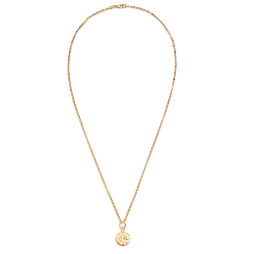 18K Yellow Gold Karma Small Stationary Belcher Necklace : In Yellow Gold – FoundRae view 3