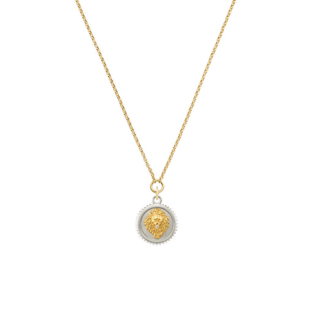 18K Mixed Gold Strength | Small Belcher Necklace | Diamond, Mixed Gold – FoundRae view 1