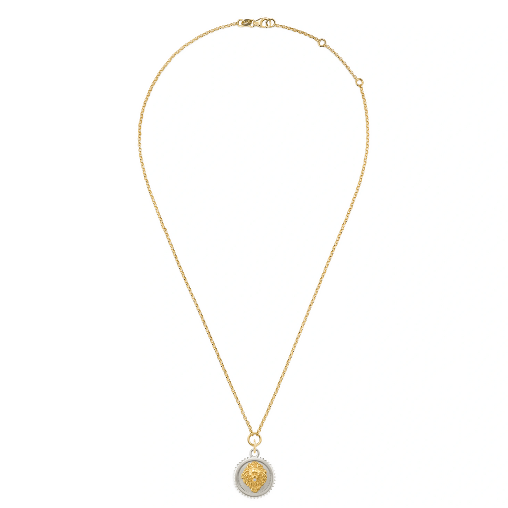 18K Mixed Gold Strength | Small Belcher Necklace | Diamond, Mixed Gold – FoundRae view 2