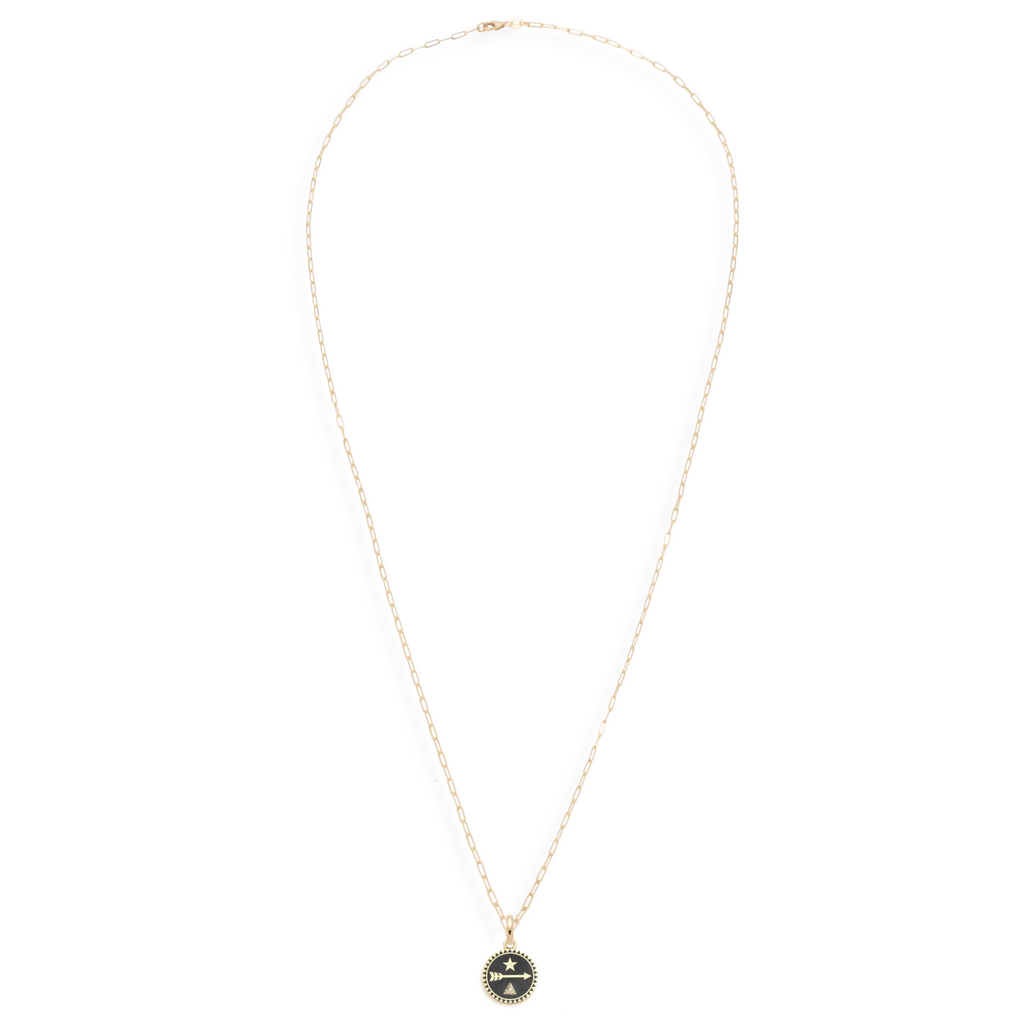 Dream | Fine Clip Necklace | Black Ceramic, Diamonds, Yellow Gold view 2