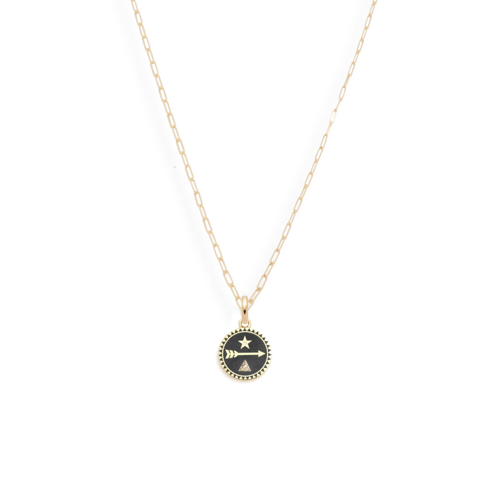 Dream Superfine Clip Necklace : In Yellow Gold and Ceramic view 1