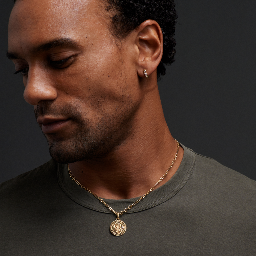 Karma Fine Mixed Clip Necklace : In Yellow Gold view 2