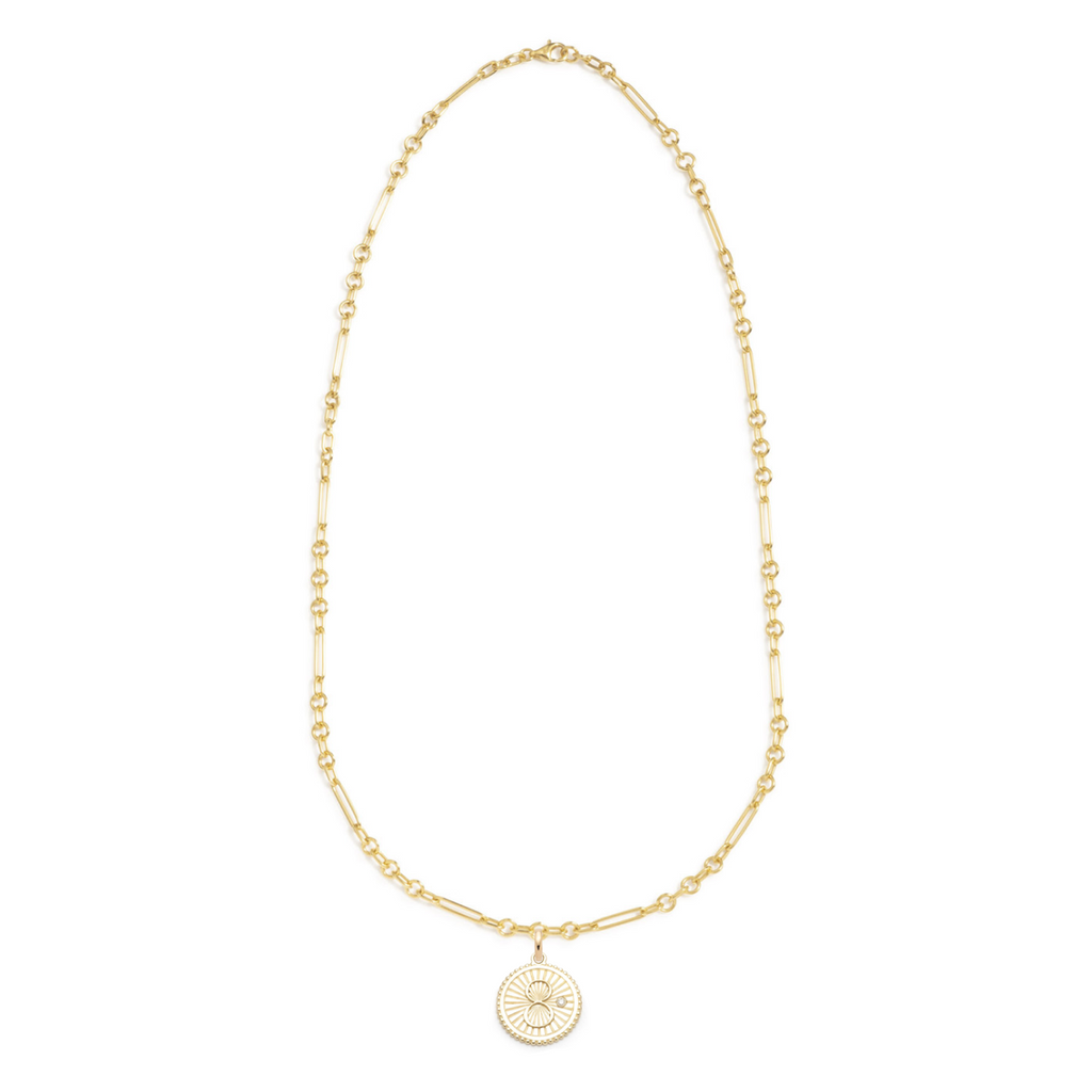 18K Yellow Gold Karma Fine Mixed Clip Necklace : In Yellow Gold – FoundRae view 3