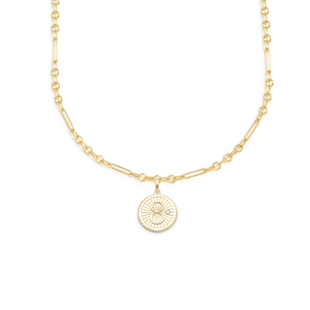 Karma Fine Mixed Clip Necklace : In Yellow Gold view 1