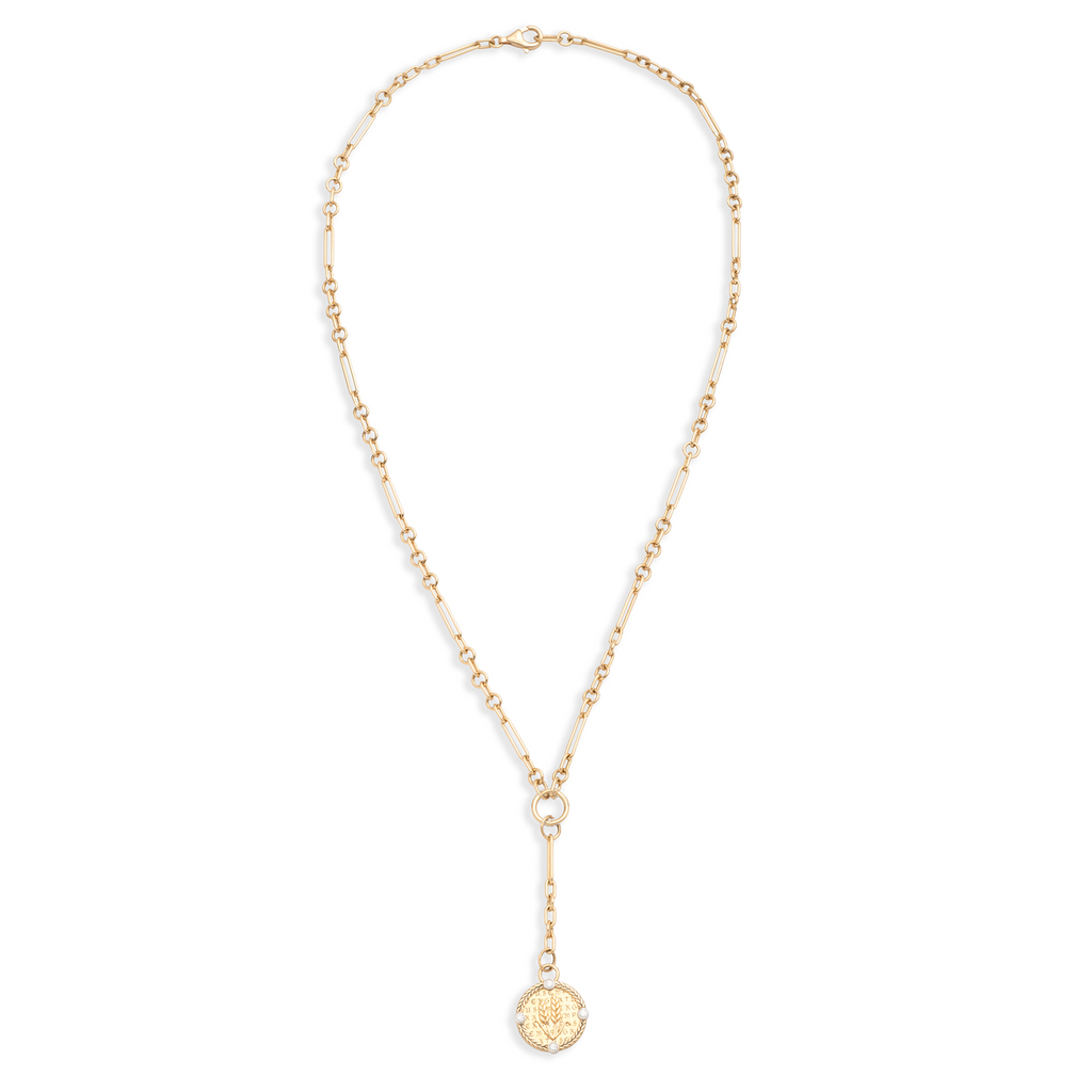 18K Yellow Gold Infinite Gratitude Braided Wheat Fine Mixed Clip Extension Necklace : in Yellow Gold with Diamonds – FoundRae view 4