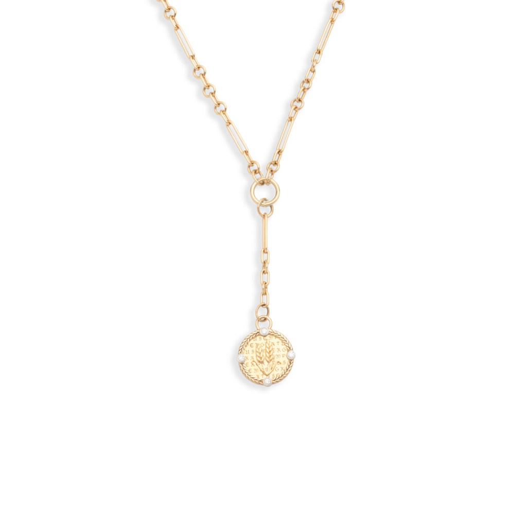 Infinite Gratitude Braided Wheat Fine Mixed Clip Extension Necklace : in Yellow Gold with Diamonds view 1