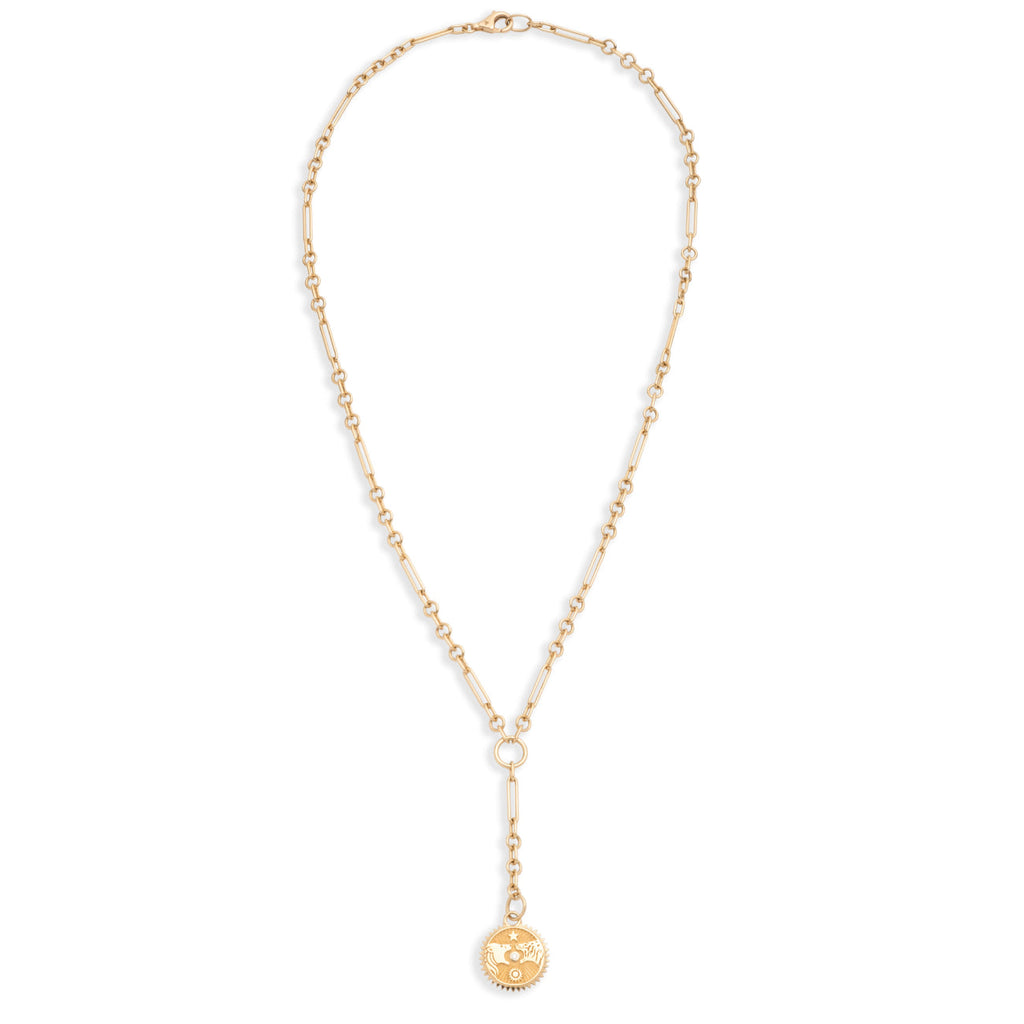 18K Yellow Gold Strength | Solar & Lunar Fine Mixed Clip Extension Necklace | Diamond, Yellow Gold – FoundRae view 3