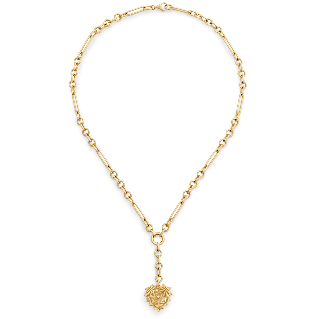 Personalized - True Love | Custom Heart Love Token Small Mixed Clip Extension Necklace | Diamonds, Yellow Gold view 2