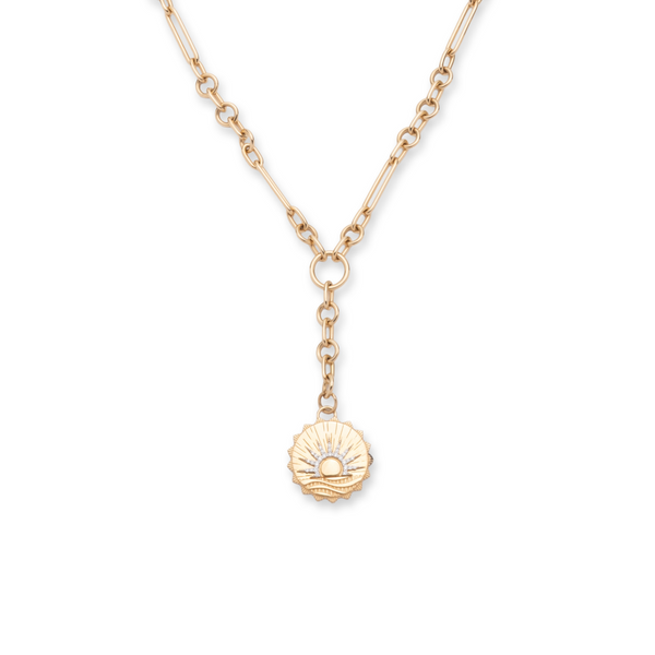 New Beginnings Small Mixed Clip Extension Necklace : in Yellow Gold with Diamonds