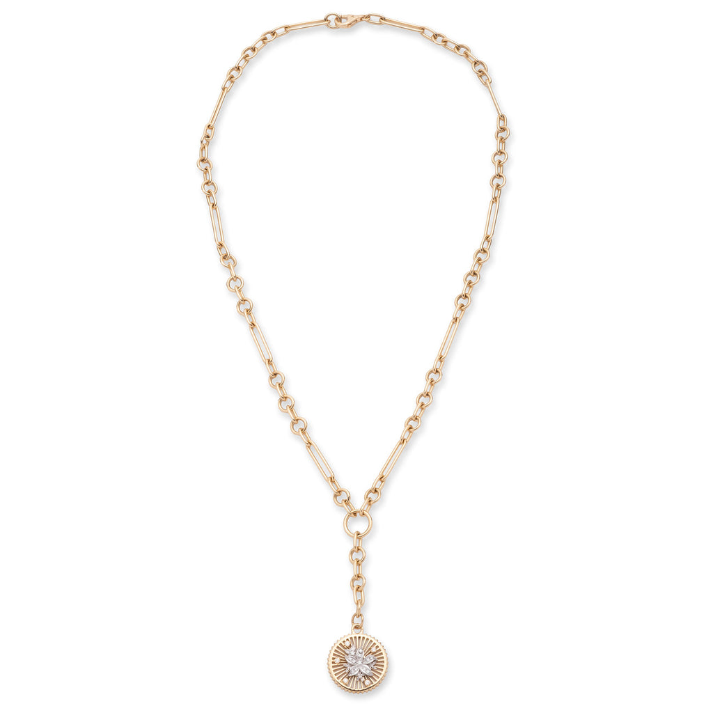 18K Mixed Gold Resilience Small Mixed Clip Extension Necklace : in Mixed Gold with Diamonds – FoundRae view 3