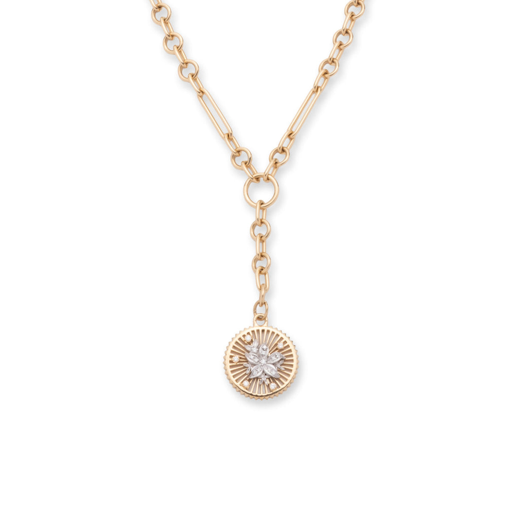 Resilience Small Mixed Clip Extension Necklace : in Mixed Gold with Diamonds view 1