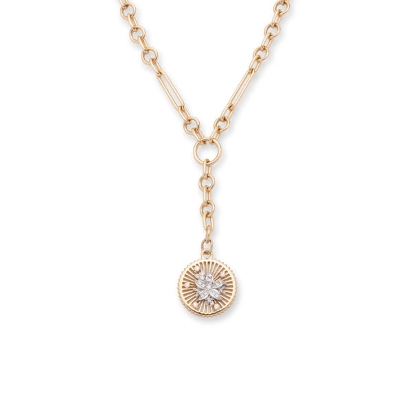 Resilience Small Mixed Clip Extension Necklace : in Mixed Gold with Diamonds