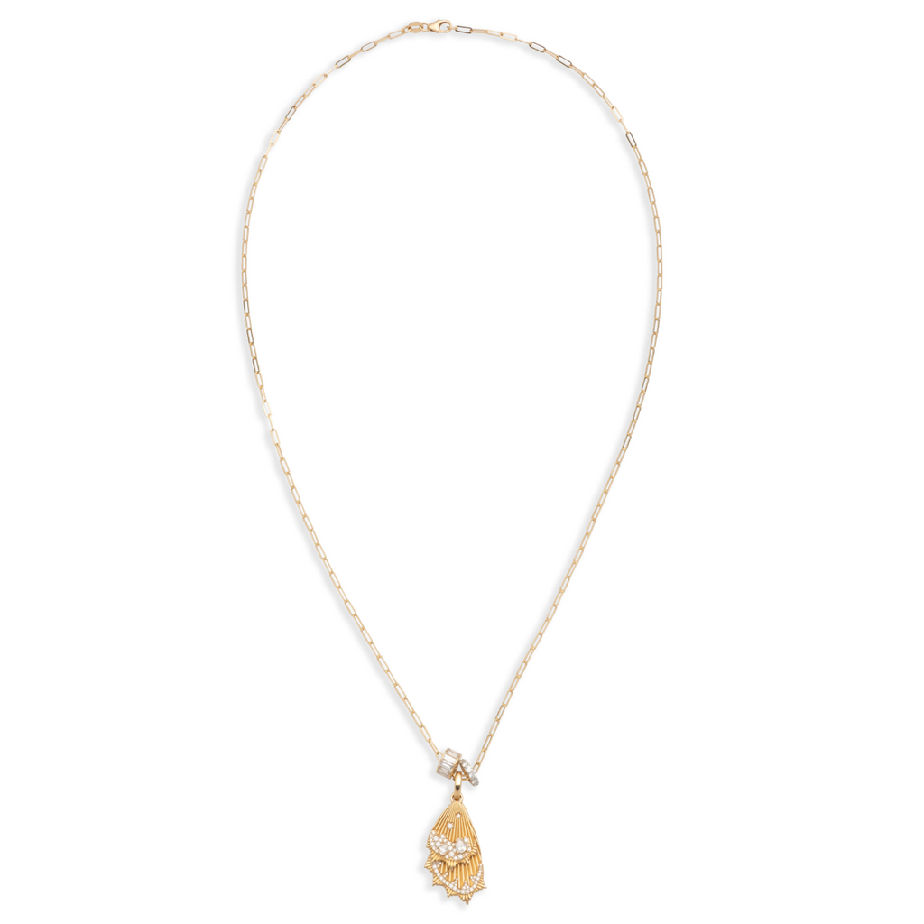 18K Yellow Gold Encrusted Diamond Butterfly Wings and Heart Beats Super Fine Clip Story : in Yellow Gold – FoundRae view 3