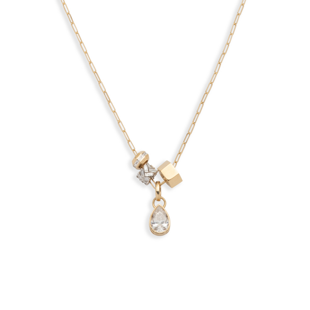 Forever & Always a Pair and Heart Beats Super Fine Clip Story : in Mixed Gold with Diamonds view 1