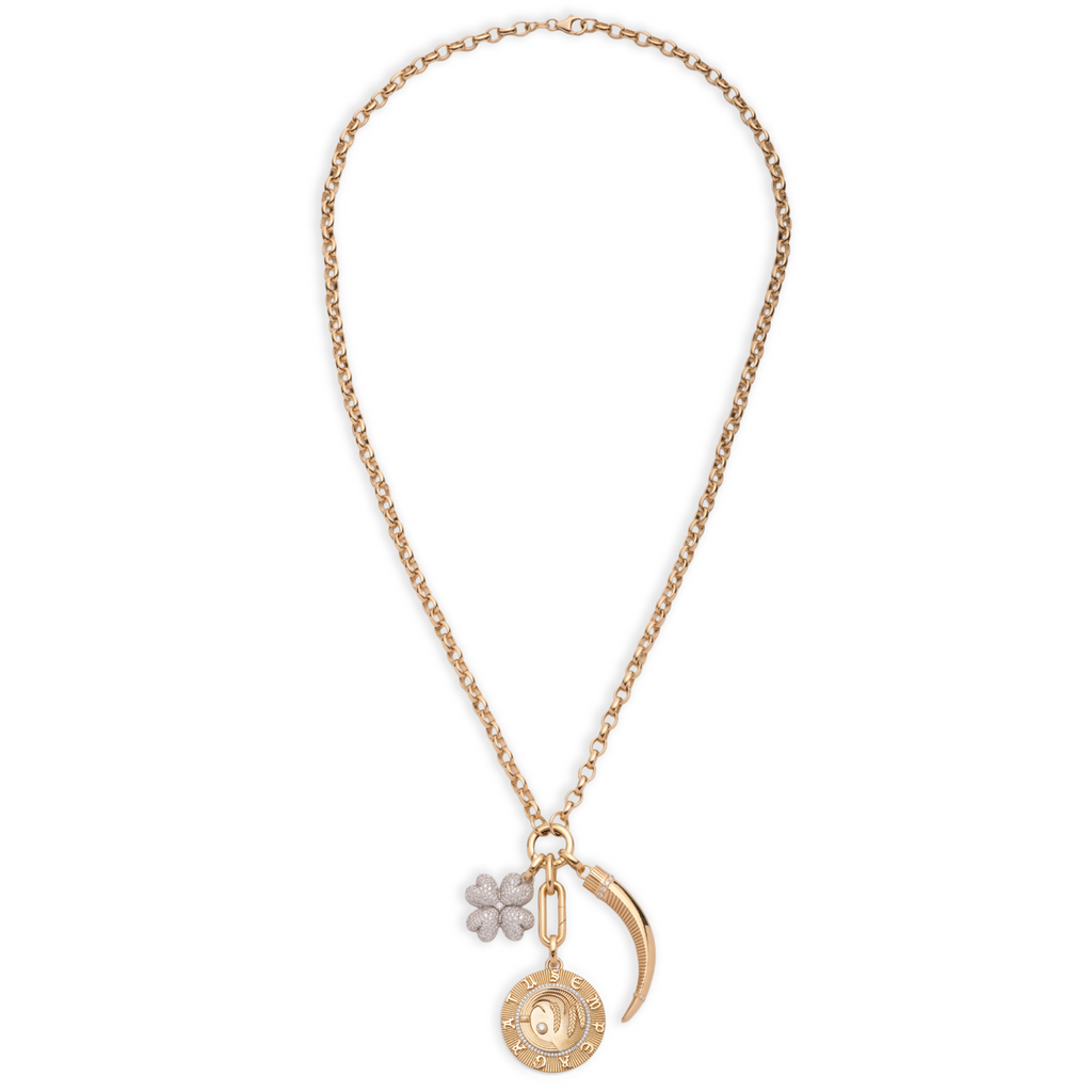 18K Mixed Gold Infinite Gratitude and La Loba Claw Heavy Belcher Open Chain Story : in Mixed Gold with Diamonds – FoundRae view 3