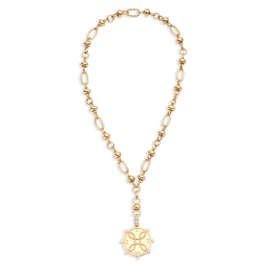 18K Yellow Gold True Love | Love Knot Orbit Extension Necklace | Diamonds, Yellow Gold – FoundRae view 3
