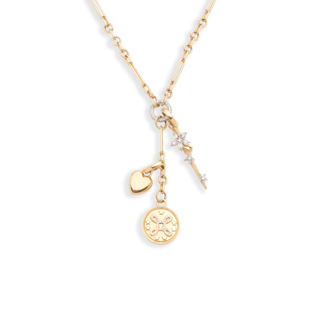 True Love and Thorn Fine Mixed Clip Extension Story : in Yellow Gold with Diamonds view 1