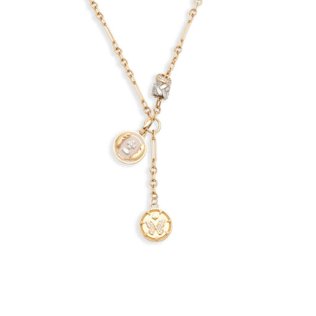 Reverie and Vivacity Fine Mixed Clip Extension Story : in Yellow Gold with Diamonds view 1