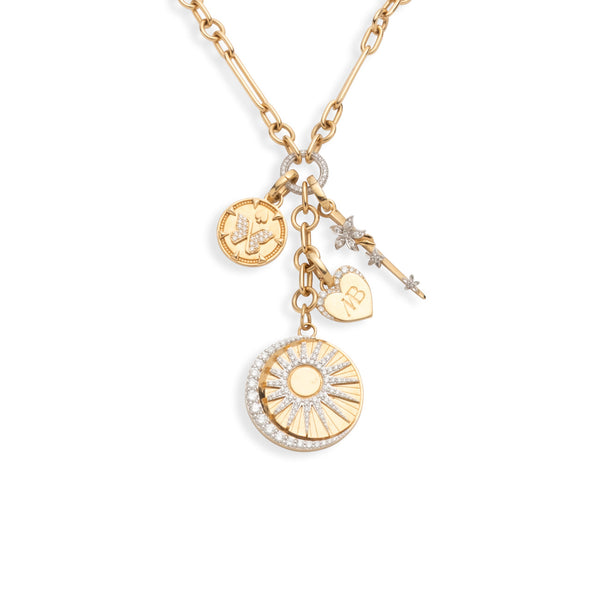 Balance and Reverie Small Mixed Clip Extension Story : in Yellow Gold with Diamonds