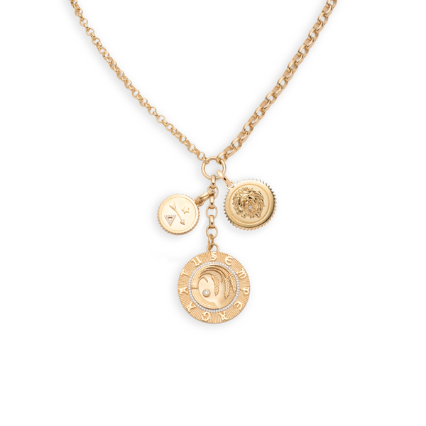 Infinite Gratitude and Dream Heavy Mixed Belcher Extension Story : in Yellow Gold with Diamonds