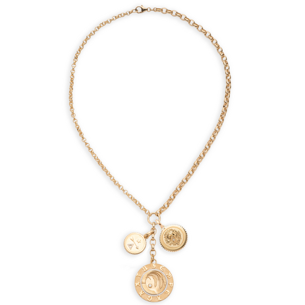 Infinite Gratitude and Dream Heavy Mixed Belcher Extension Story : in Yellow Gold with Diamonds