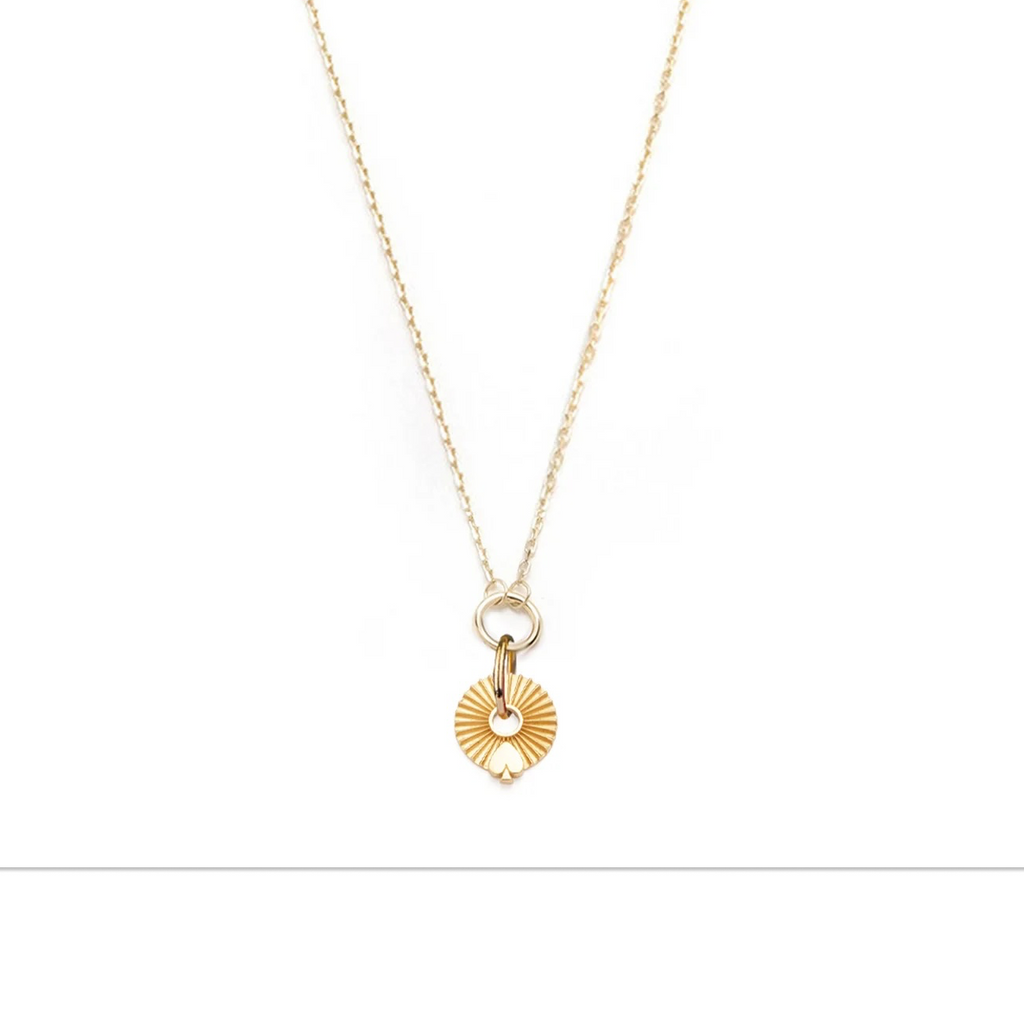 18K Yellow Gold Spade - Reverie : Gold Symbol Disk Necklace – FoundRae view 2