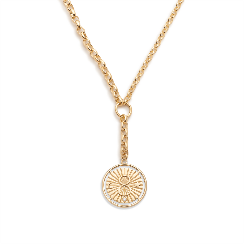 18K Yellow Gold Karma : Heavy Mixed Belcher Extension Chain Necklace – FoundRae view 1