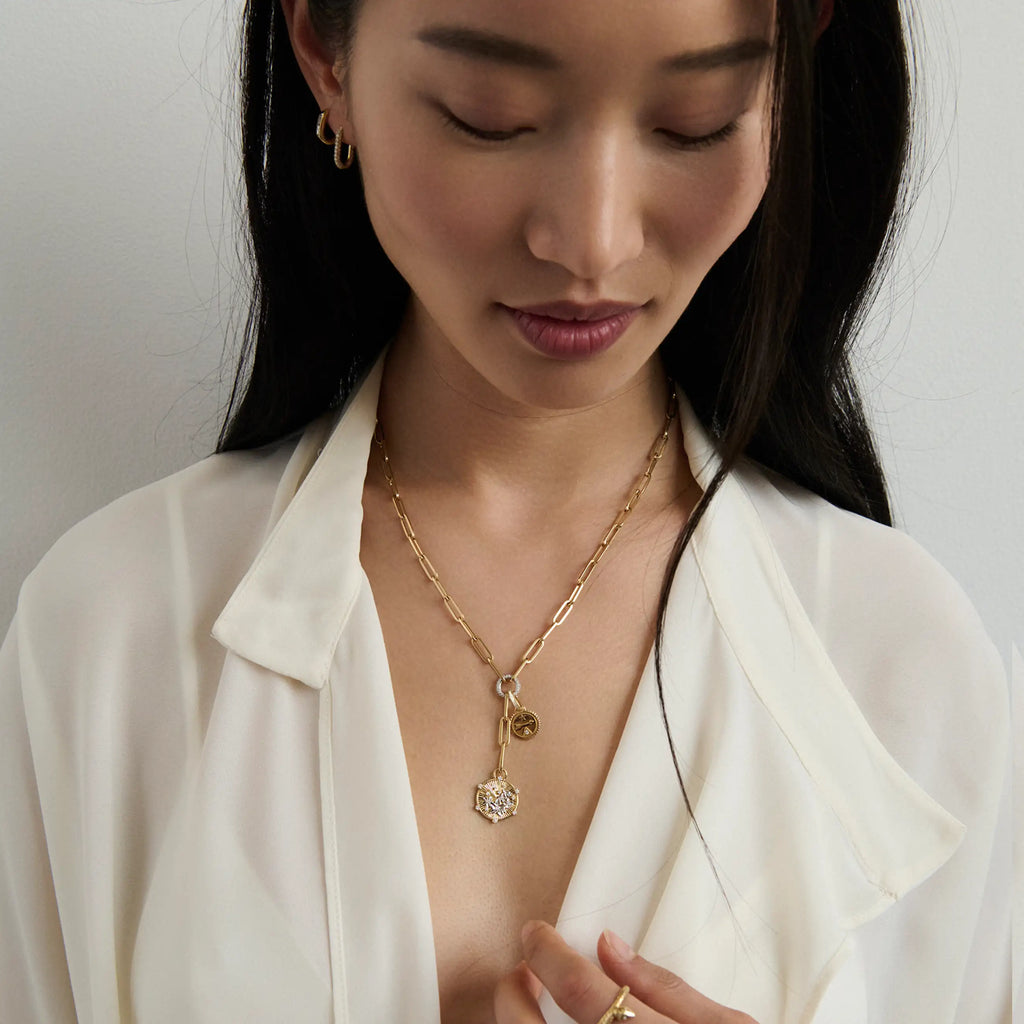 Resilience - Dream | Blossoms Small Clip Extension Necklace | Diamonds, Mixed Gold view 2