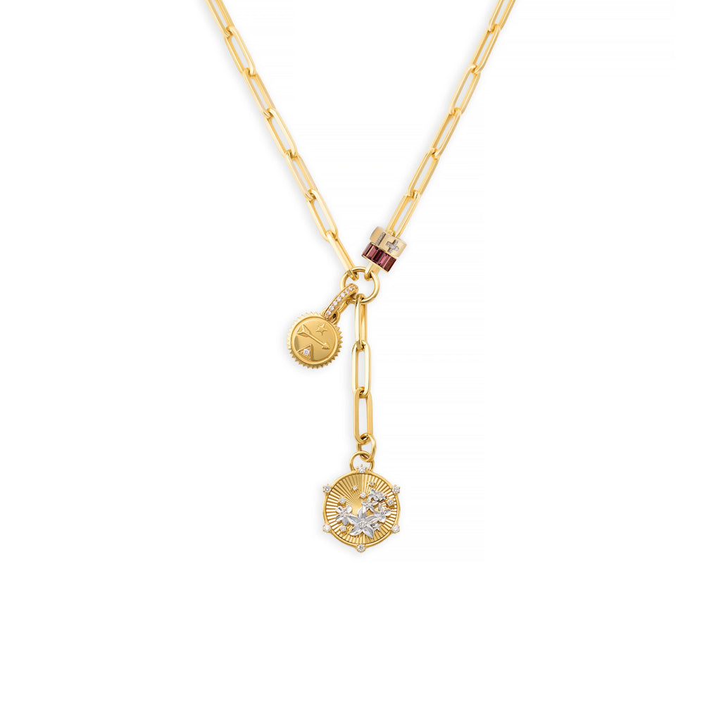 18K Mixed Gold Resilience - Dream | Blossoms Small Clip Extension Necklace | Diamonds, Mixed Gold – FoundRae view 1