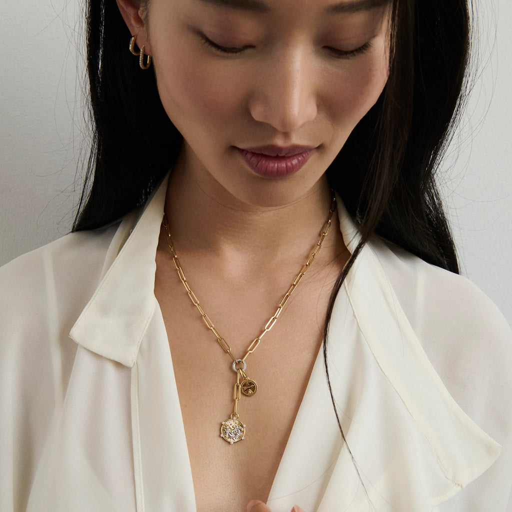 18K Mixed Gold Resilience - Dream | Blossoms Small Clip Extension Necklace | Diamonds, Mixed Gold – FoundRae view 2
