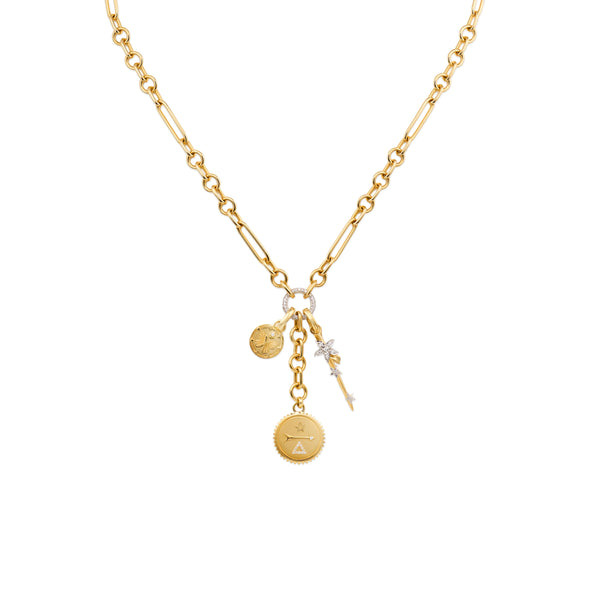 Dream - Reverie | Butterfly and Thorn Small Mixed Clip Extension Necklace | Diamonds, Mixed Gold