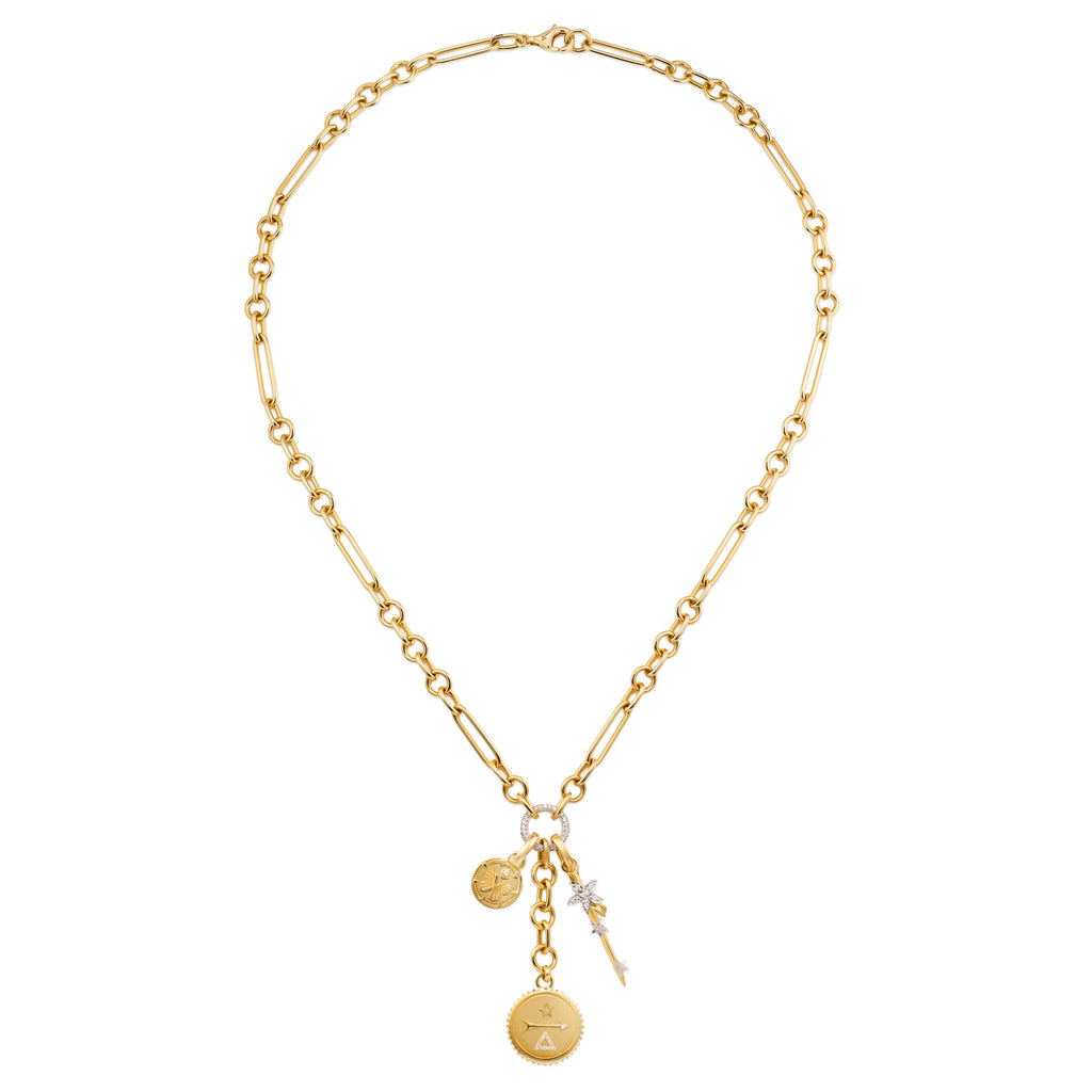 18K Mixed Gold Dream - Reverie | Butterfly and Thorn Small Mixed Clip Extension Necklace | Diamonds, Mixed Gold – FoundRae view 3