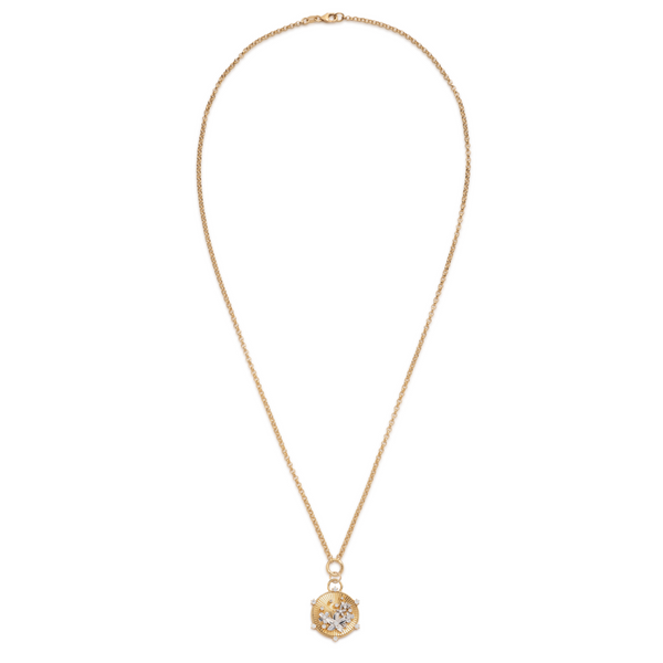 Blossoms Fine Belcher Necklace : in Mixed Gold with Diamonds