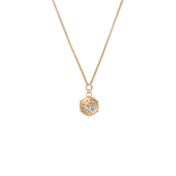 Blossoms Fine Belcher Necklace : in Mixed Gold with Diamonds