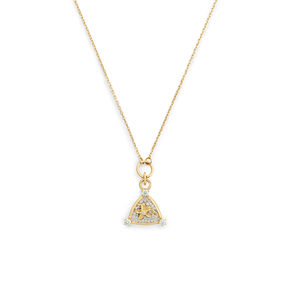 Resilience | Pavé Blossom Thread Necklace | Diamonds, Yellow Gold view 1