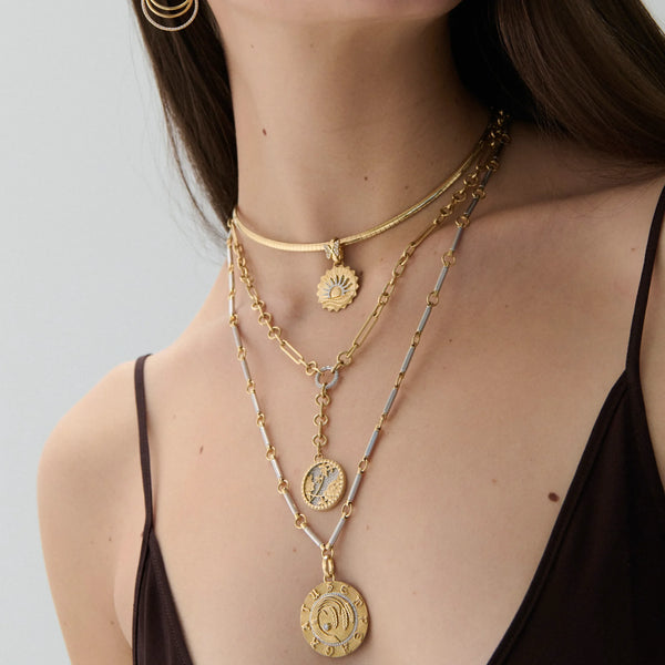 Internal Compass - Reverie | New Beginnings and Butterfly Small Sleek Collar Necklace | Diamonds, Yellow Gold