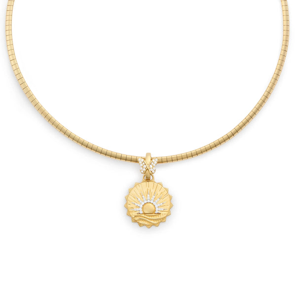 Internal Compass - Reverie | New Beginnings and Butterfly Small Sleek Collar Necklace | Diamonds, Yellow Gold
