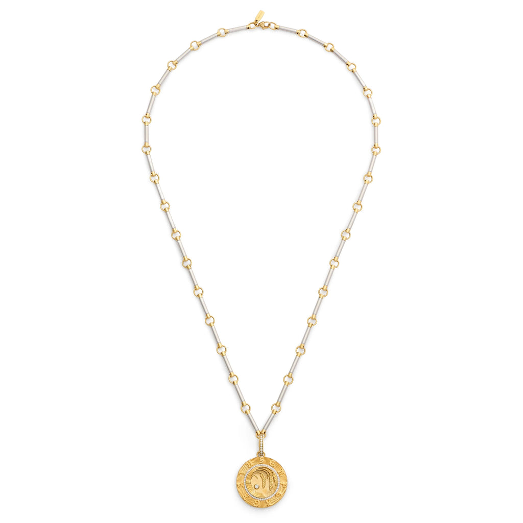 18K Mixed Gold Infinite Gratitude | Braided Wheat Element Necklace | Diamonds, Mixed Gold – FoundRae view 3