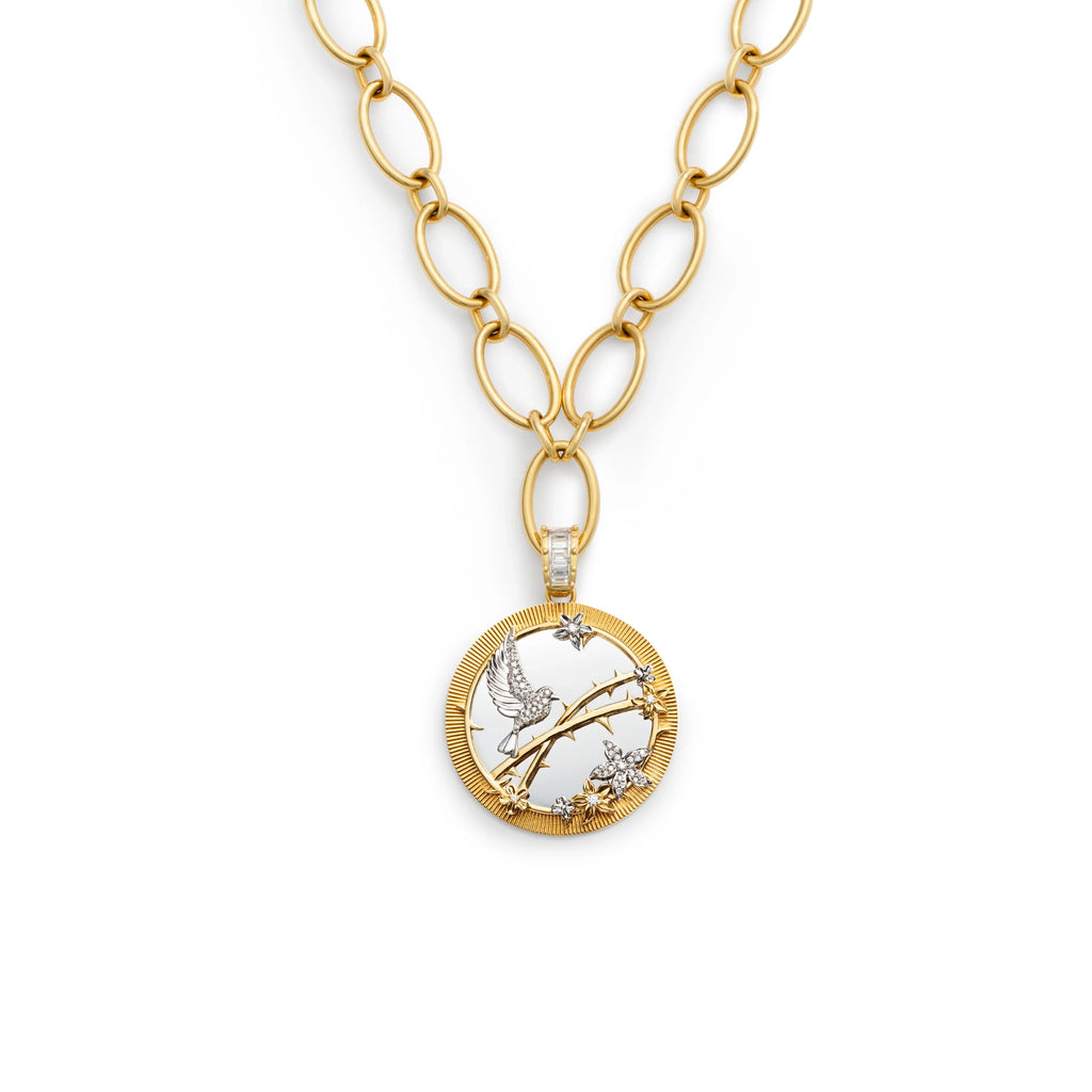 Resilience | Sparrow Oval Link Necklace | Diamonds, Mixed Gold view 1