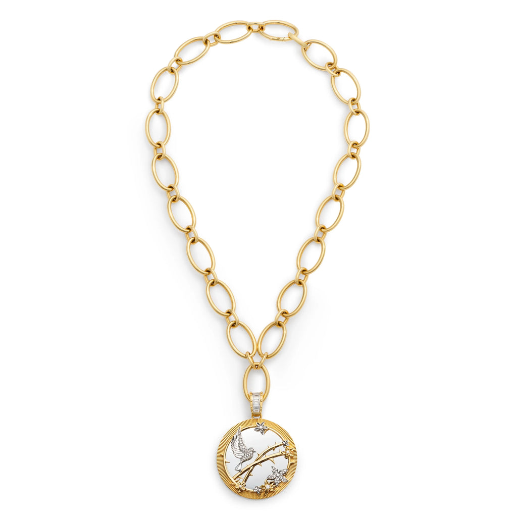 18K Mixed Gold Resilience | Sparrow Oval Link Necklace | Diamonds, Mixed Gold – FoundRae view 3