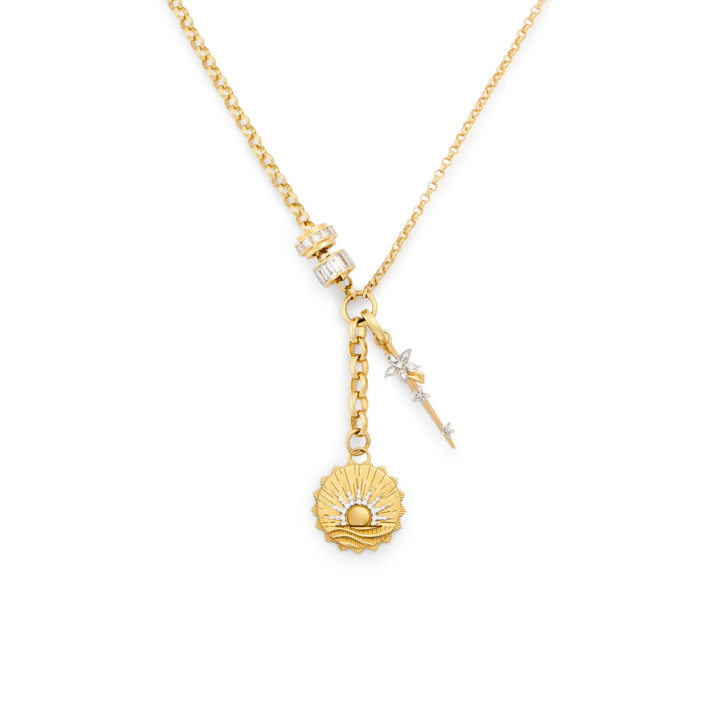 Internal Compass - Resilience | New Beginnings and Thorn Medium Mixed Belcher Extension Necklace | Diamonds, Mixed Gold view 1