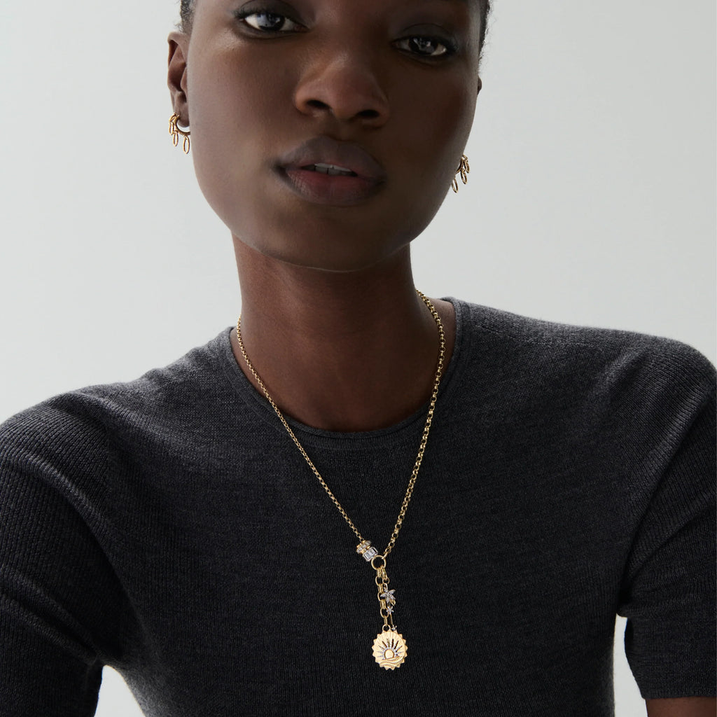 Internal Compass - Resilience | New Beginnings and Thorn Medium Mixed Belcher Extension Necklace | Diamonds, Mixed Gold view 2