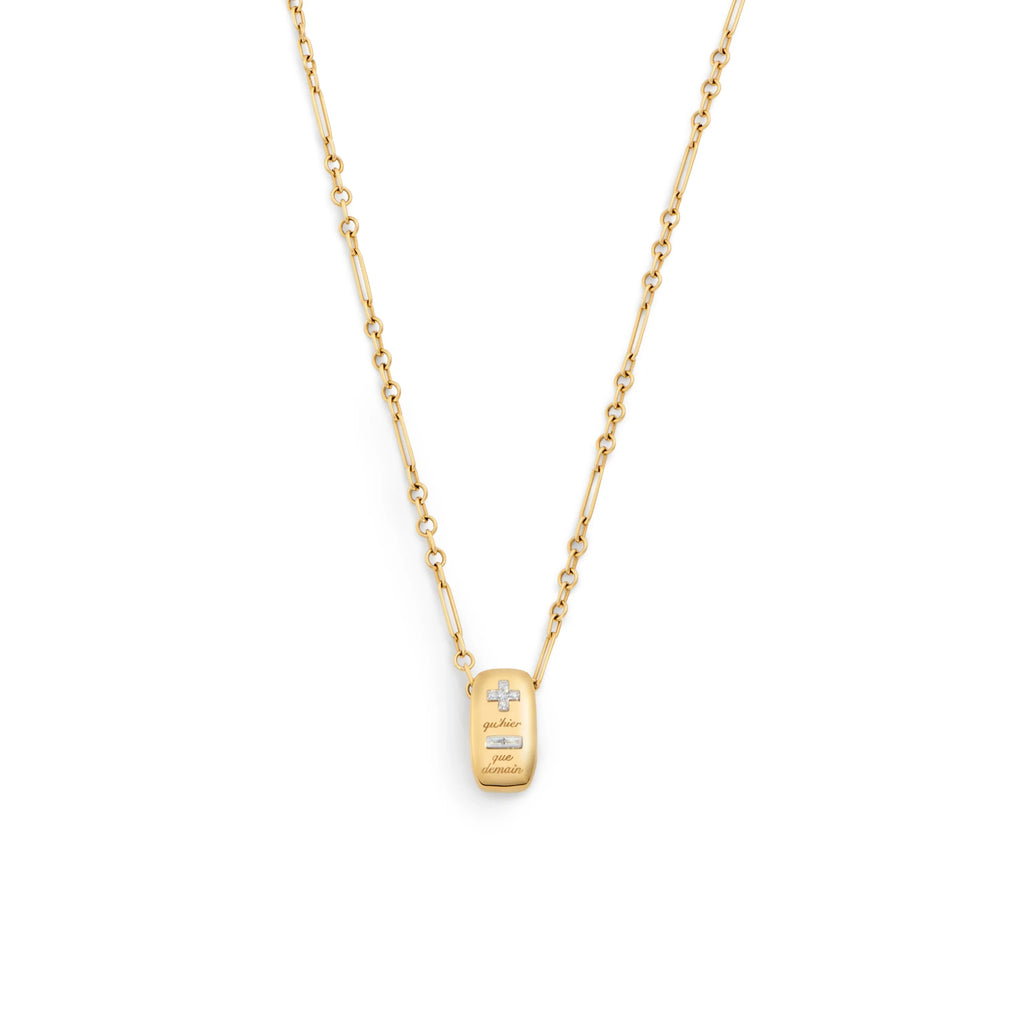 Vivacity | Ever Growing Love Heart Slide Fine Mixed Clip Necklace | Diamonds, Yellow Gold view 1
