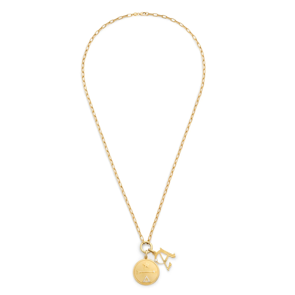 18K Yellow Gold Personalized - Dream | Initial Small Clip Open Chain | Diamonds, Yellow Gold – FoundRae view 3