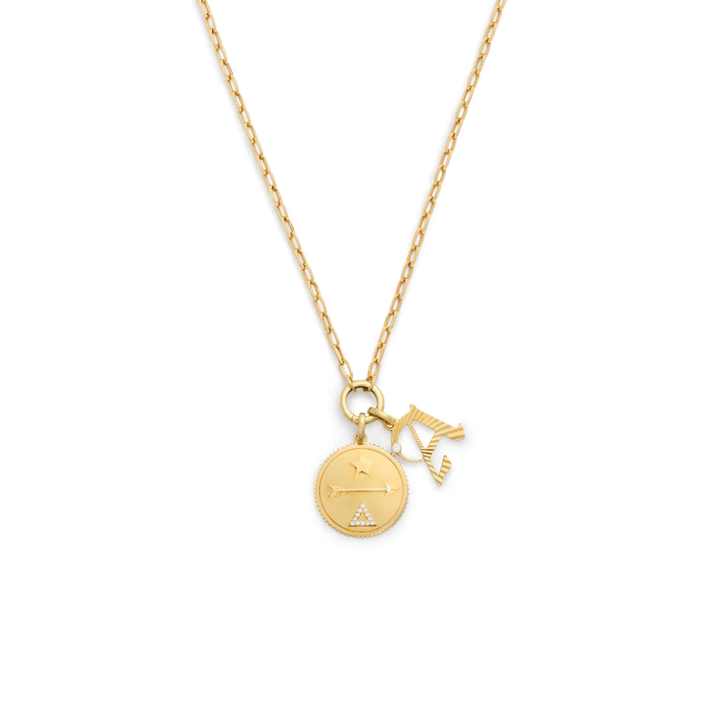Personalized - Dream | Initial Small Clip Open Chain | Diamonds, Yellow Gold view 1