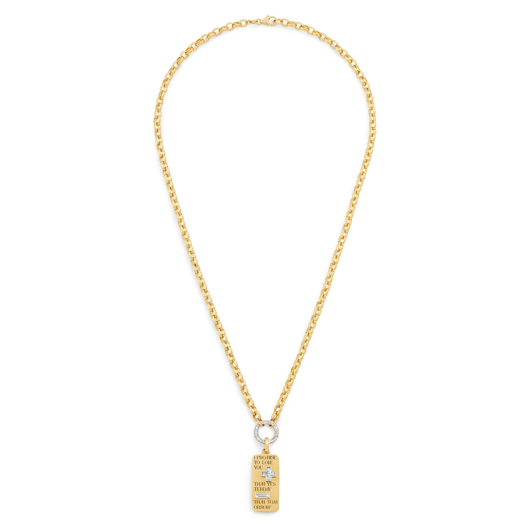 18K Yellow Gold True Love | Promise Ingot Heavy Belcher Open Chain | Diamonds, Yellow Gold – FoundRae view 3